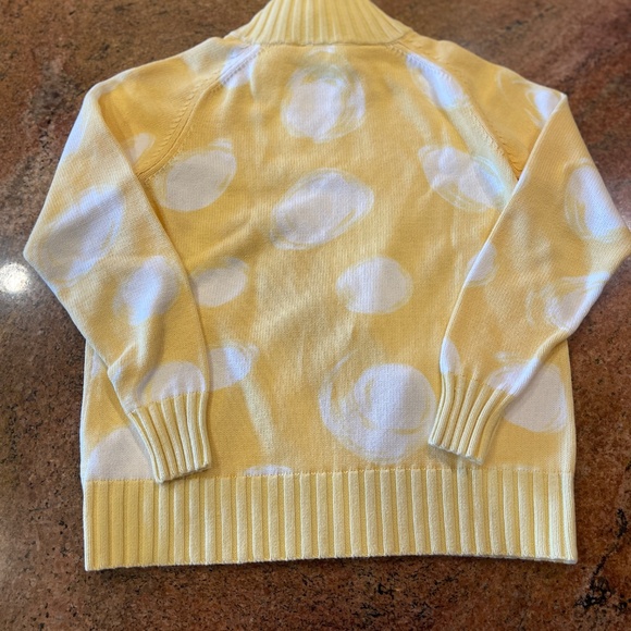 NEW! Bellacolori Yellow White Mock Neck Full Zip Cardigan Sweater Size Small - Picture 12 of 12